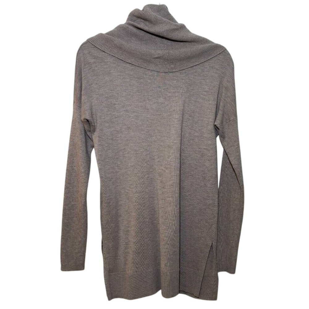Caslon Cowl Neck Tunic Sweater Women's Small Taupe Gray Cozy Relaxed - Picture 2 of 12